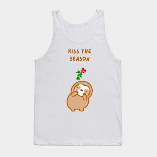 Tis the Season Christmas Mistletoe Sloth Tank Top